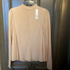 Rebecca Taylor Chamois Long Sleeves Mock Neck Trapeze Top NWT